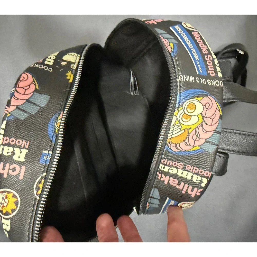 Naruto Shippuden Ichiraku Ramen Mini Backpack Bioworld Anime Faux Leather Black